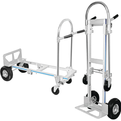 Aluminum Hand Truck and Dolly, 2 in 1 Design 550 Lbs Capacity, Industrial Collapsible Cart