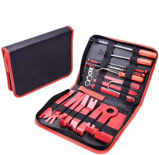 25 PCS (Red) Trim Removal Tool Kit - Auto Clip Pliers Fastener Remover - National Supply Company