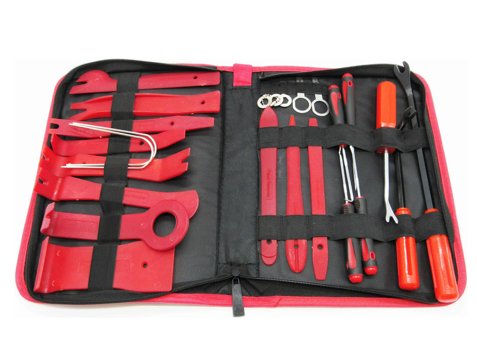 25 PCS (Red) Trim Removal Tool Kit - Auto Clip Pliers Fastener Remover - National Supply Company