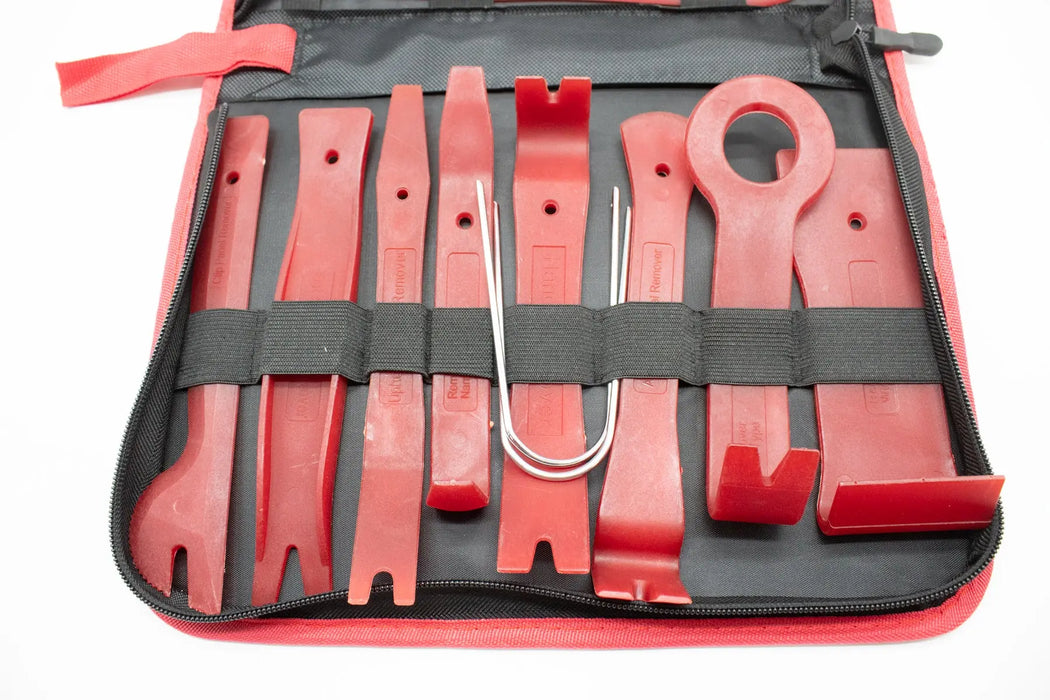 25 PCS (Red) Trim Removal Tool Kit - Auto Clip Pliers Fastener Remover - National Supply Company