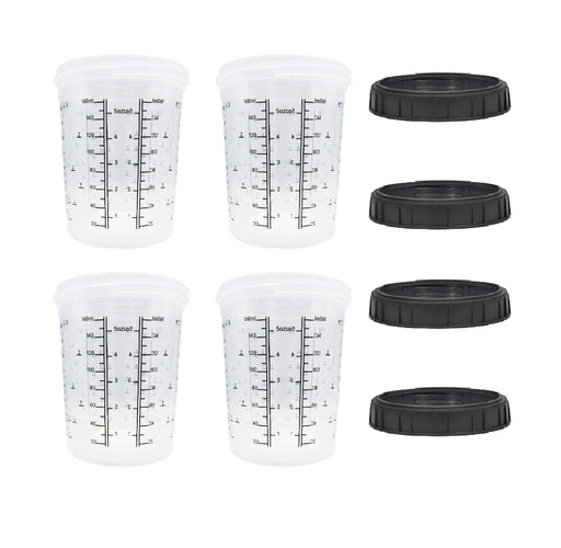 4 Pack Set of Mini Size 6 Ounce (200ml) Hard Cups and Retainer Rings - National Supply Company