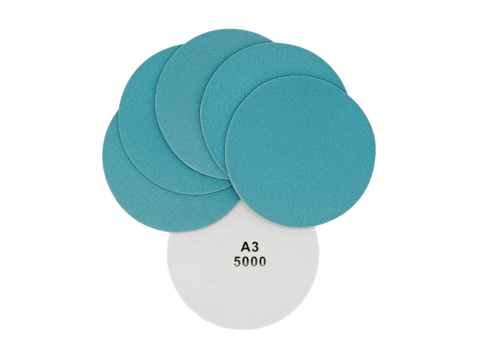 6 inch Hook & Loop Abrasive Foam Polish Discs - GRIT: 5000 - Paint Finishing, Ultrafine Sanding, Micro Scratch Removal, Pack of 15 Discs - National Supply Company