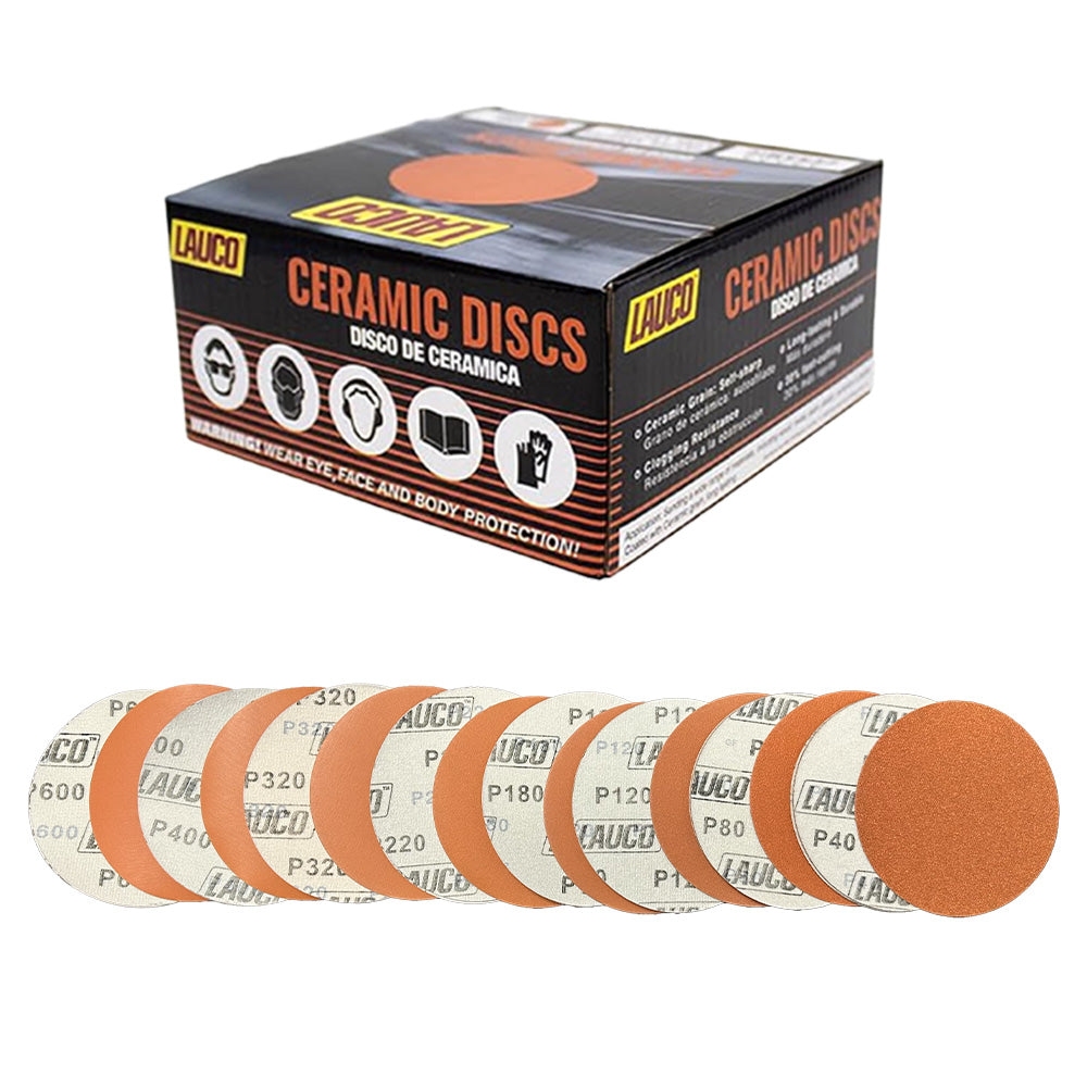 Premium 6 Variety Pack Hook and Loop Ceramic Sanding Discs