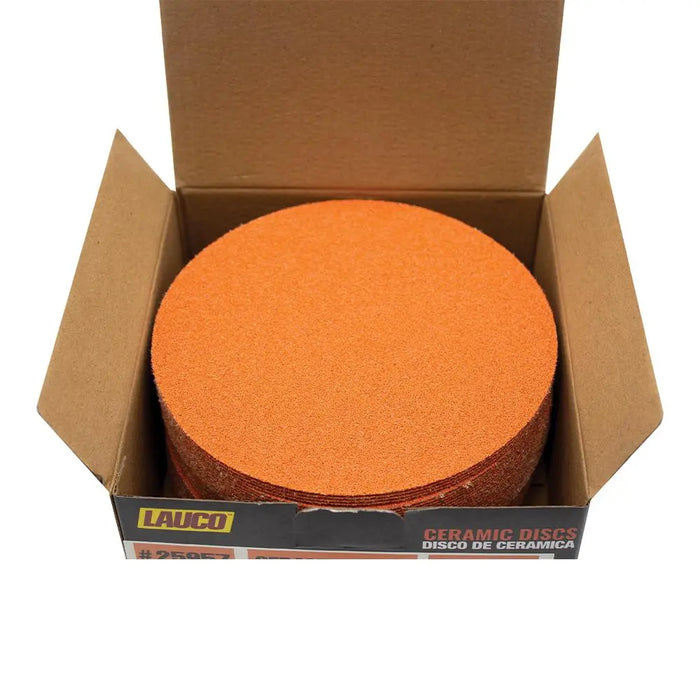 6” Premium Ceramic Orange PSA Discs, No Hole, self Adhesive Random Orbital Sander Discs for Sanding Polishing on Fiberglass, Metal, Wood - National Supply Company