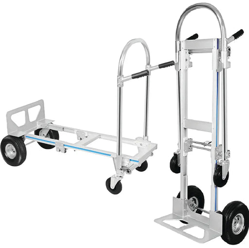 Aluminum Hand Truck and Dolly, 2 in 1 Design 550 Lbs Capacity, Industrial Collapsible Cart - National Supply Company