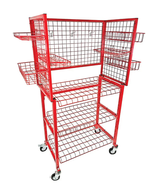 Auto Detailing Cart, Mobile Storage with 3 Shelf Organizer for Detailing Materials, 66 Pounds Load Capacity per Each Shelf National Supply Company