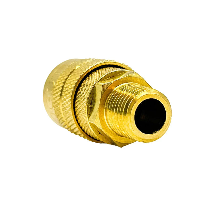 1/4" Npt Male Quick Connect Coupler Air Tool Fittings, Industrial M-Style Coupler W/ Brass Finish For Quickly And Safely Disconnect Air Hose Pack Of 10 - National Supply Company