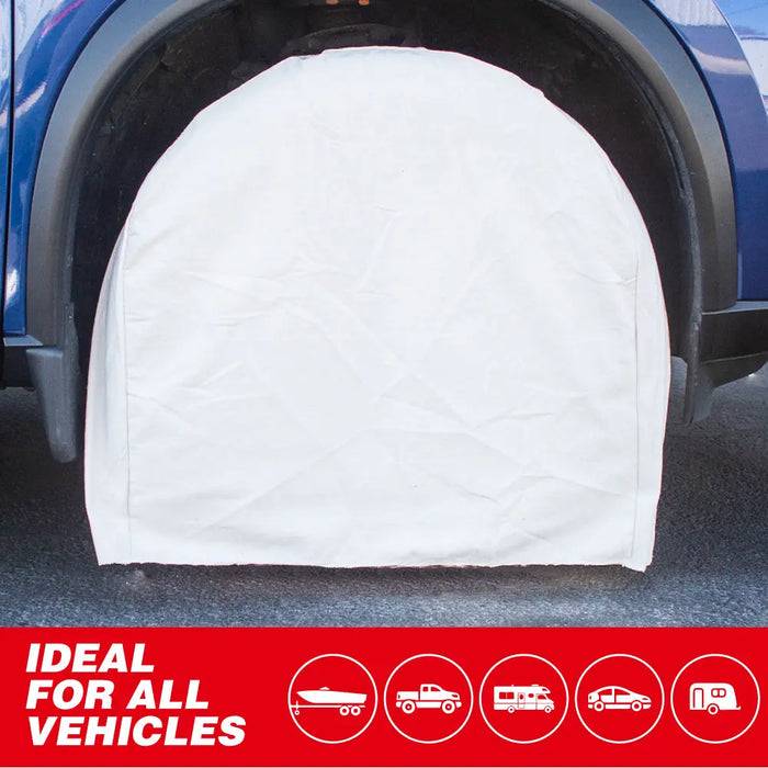 Canvas Wheel Tire Covers Set of 4 Suitable for 27.5 inch Diameter Tire - National Supply Company