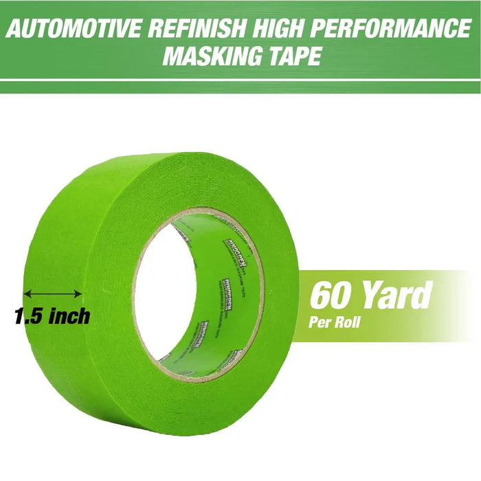 DINOGREN 333 Automotive Refinish High Performance Green Masking Tape 1 ½” in x 60 yd (Pack of 24 ROLLS) - National Supply Company