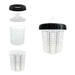 Disposable Paint Spray Gun Cups Liners and Lid System, 50 pack Large Size 13.5 Ounce (400ml) Kit - 50 Cup Liners, 50 Lids with 125 Mic Strainer, 1 Hard Cup with Retainer Ring and 20 Plugs - National Supply Company