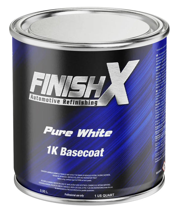 FinishX Automotive Refinishing Factory Color 1k Basecoat Pure White Ratio 1:1 - National Supply Company