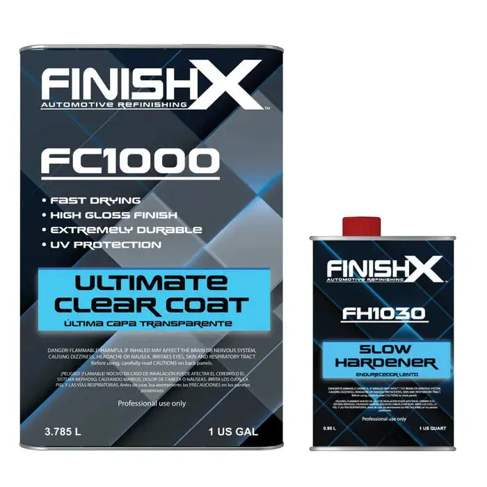 FinishX Automotive Refinishing Ultimate Speed Clear Coat (FC1100-1 Gallon) 4:1 Kit with Medium Activator/Hardener (FH1020-1 quart), High-Gloss Finish, Super Fast Drying, Customized for Spot and Panel National Supply Company