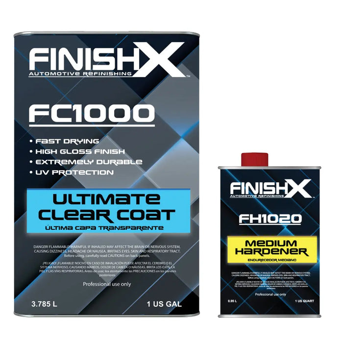 FinishX Automotive Refinishing Ultimate Clear Coat (FC1000 - 1 Gallon) 4:1 Kit with Medium Activator/Hardener (FH1020 - 1 quart) National Supply Company