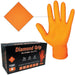 Heavy Duty 8-mil Industrial Orange Nitrile Gloves with Raised Diamond Texture - Box of 100 - Latex Free, Powder Free - National Supply Company