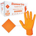 Heavy Duty 8-mil Industrial Orange Nitrile Gloves with Raised Diamond Texture - Latex Free, Powder Free National Supply Company