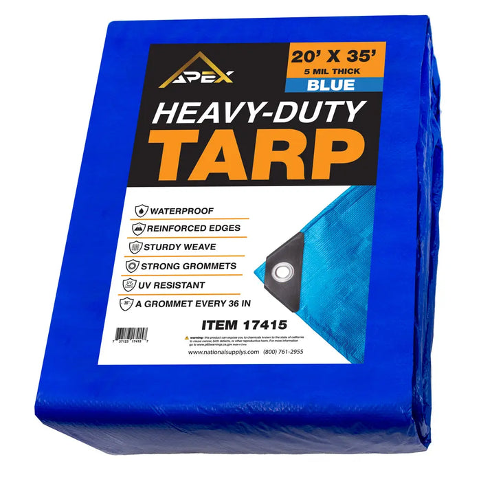 Heavy Duty Blue Tarp - 5 MIL Multipurpose UV Resistant Tarp National Supply Company