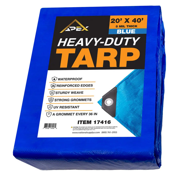 Heavy Duty Blue Tarp - 5 MIL Multipurpose UV Resistant Tarp National Supply Company