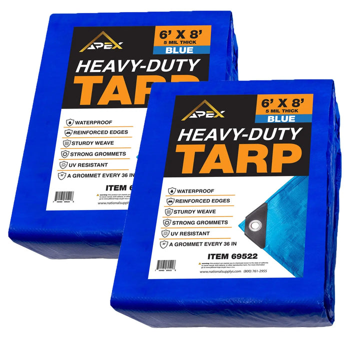 Heavy Duty Blue Tarp - 5 MIL Multipurpose UV Resistant Tarp National Supply Company