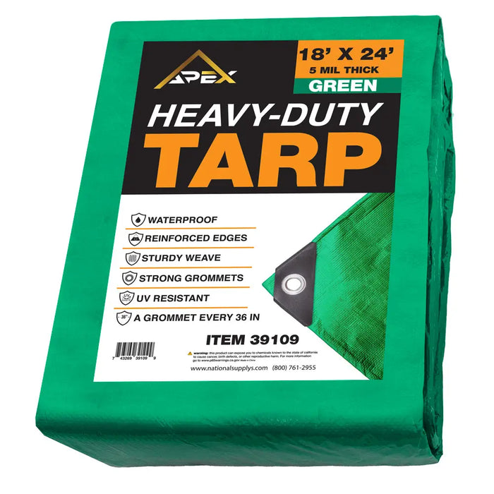 Heavy Duty Green Tarp - 5 MIL Multipurpose UV Resistant Tarp National Supply Company