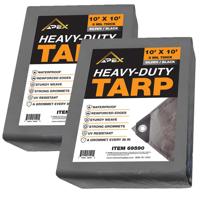 Heavy Duty Silver/Black Tarp - 5 MIL Multipurpose UV Resistant Tarp National Supply Company