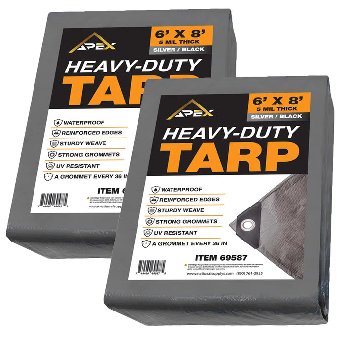 Heavy Duty Silver/Black Tarp - 5 MIL Multipurpose UV Resistant Tarp National Supply Company