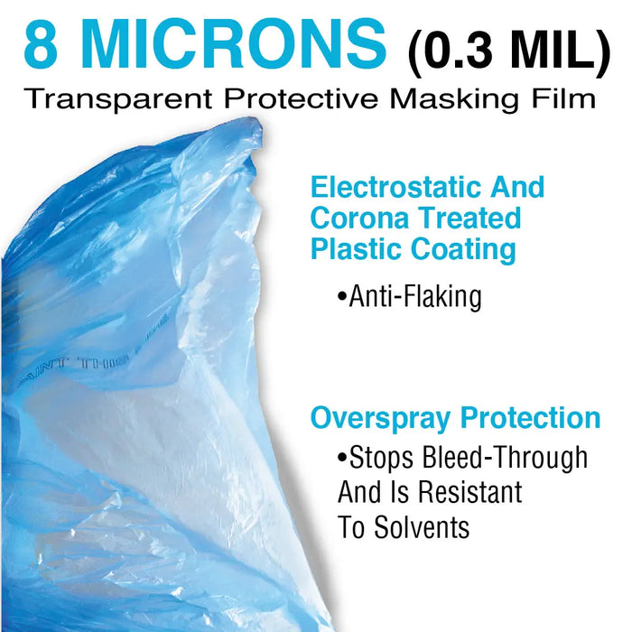 MAXIFILM 16ft x 350 ft Roll Blue Premium Overspray Paintable Plastic Sheeting - 8 Micron, 0.3 Mil, Protective Corona Treated Masking Film Cover - Auto Car Painting, Bodyshop Repair, House Paint Cloth - National Supply Company