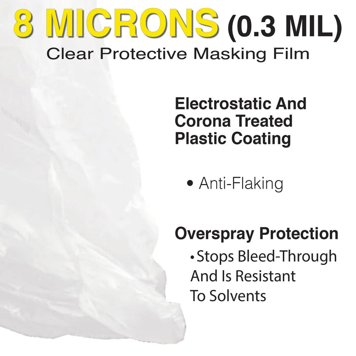 Maxifilm 12ft x 400 ft Roll Clear Premium Overspray Paintable Plastic Sheeting - 8 Micron, 0.3 Mil - National Supply Company