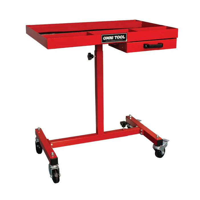 Omni Tool Rolling Work Table, Adjustable Mobile Tray Cart, 220 lb Capacity National Supply Company