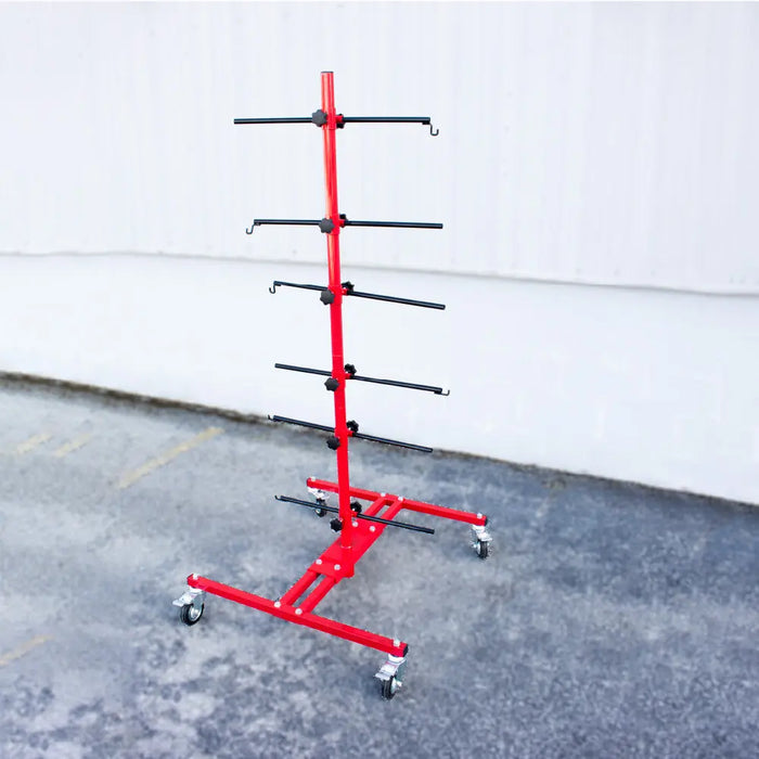 Panel Tree Paint Stand, Adjustable Automotive 6 Hooks, Auto Body Stand for Hoods Doors, 4 Caster Wheels, Paint Rack Stand - National Supply Company