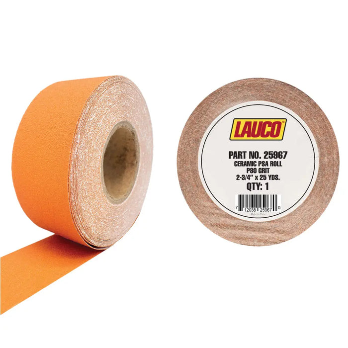 Premium Ceramic Grain Sanding Paper, PSA Sandpaper roll 2.75” x 25 Yard - National Supply Company