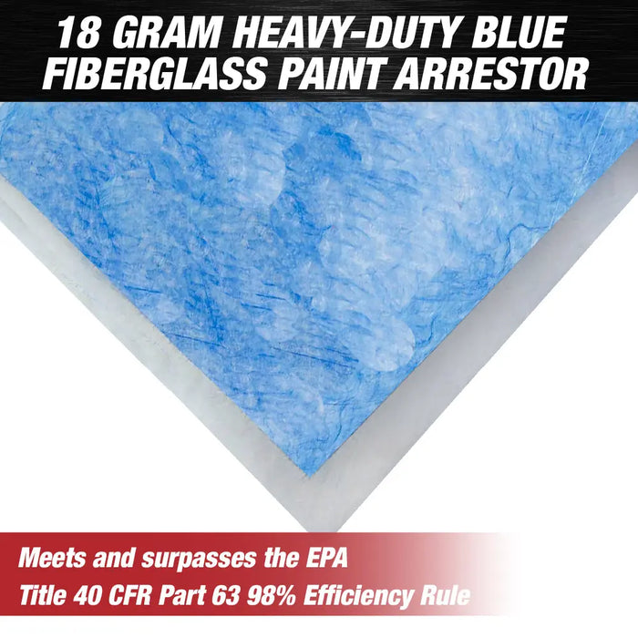 Premium Paint Spray Booth Exhaust Filter Roll - 20.5" x 100' - 18 Gram Heavy-Duty Blue Fiberglass Paint Arrestor - Captures Traps Overspray Paint Particles in Autobody Booths - National Supply Company