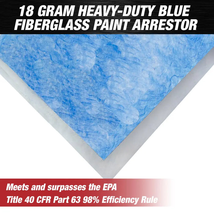 Premium Paint Spray Booth Exhaust Filter Roll - 20.5" x 300' - 18 Gram Heavy-Duty Blue Fiberglass Paint Arrestor - Captures Traps Overspray Paint Particles in Autobody Booths - National Supply Company