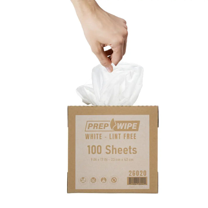 Prep Wipe Lint Free Cleaning Towels Pack of 100 Sheets 9" x 17" - National Supply Company