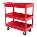 3 Shelf Tier Service (Commercial/Residential) Utility Cart, Heavy Duty tool car with Lockable Wheels and 450 Lbs Load Capacity - National Supply Company