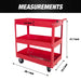 3 Shelf Tier Service (Commercial/Residential) Utility Cart, Heavy Duty tool car with Lockable Wheels and 450 Lbs Load Capacity - National Supply Company