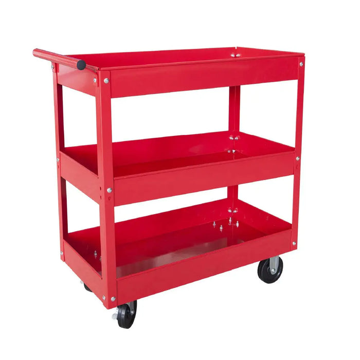 3 Shelf Tier Service (Commercial/Residential) Utility Cart, Heavy Duty tool car with Lockable Wheels and 450 Lbs Load Capacity - National Supply Company