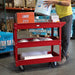 3 Shelf Tier Service (Commercial/Residential) Utility Cart, Heavy Duty tool car with Lockable Wheels and 450 Lbs Load Capacity - National Supply Company